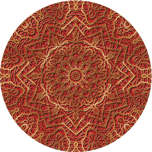 Ahgly Company Tapis Rond Lavable en Machine Intérieur Transitionnel Orange, 8 Pieds Rond