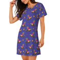thumbnail image 2 of Vsdgher Chemise de Nuit à Manches Courtes pour Femmes avec Motif de Labrador Retriever et Chien, Encolure Dégagée, Mignonne, à Volants, Confortable, 2 of 6