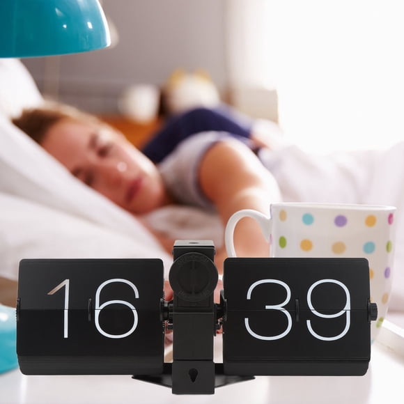 Flip Desk Clock, 24 Hours Battery Powered Auto Flip Table Clock Digital for Wall