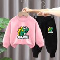 thumbnail image 3 of Pisexur Ensemble de Vêtements d'Automne pour Bébés Filles Garçons 2 Pcs Mode Décontractée Imprimé Mignon Manches Longues Col Rond Chandails en Molleton et Pantalons de Survêtement Ensemble de Survêtement pour Enfants Filles Garçons 3-8 Ans, 3 of 4