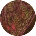 thumbnail image 1 of Ahgly Company Tapis Rond Lavable en Machine Intérieur Transitionnel Acajou Brun, 3 Pieds Rond, 1 of 7