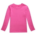 thumbnail image 1 of PMVFHDE T-Shirt à Manches Longues pour Enfants Garçons Filles Automne Printemps Col Rond T-Shirt Hauts, Rose Vif, 6-7 Ans, 1 of 4