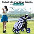 thumbnail image 4 of Goplus Folding 4 Wheels Golf Push Cart W/Bag Scoreboard Adjustable Handle Blue, 4 of 10