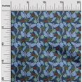 thumbnail image 2 of oneOone Polyester Spandex Blue Fabric Tropical Leaf Craft Projects Decor Fabric Printed By The Yard 56 Inch Wide, 2 of 5