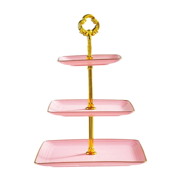 YYSDCY Deals of The Day Clearance! 3-Tier Cupcake Stand with Gold Rim Plastic Dessert Tower Tray for Tea Parties, Baby Showers, Weddings, and Parties, Rectangle Tiered Serving Tray