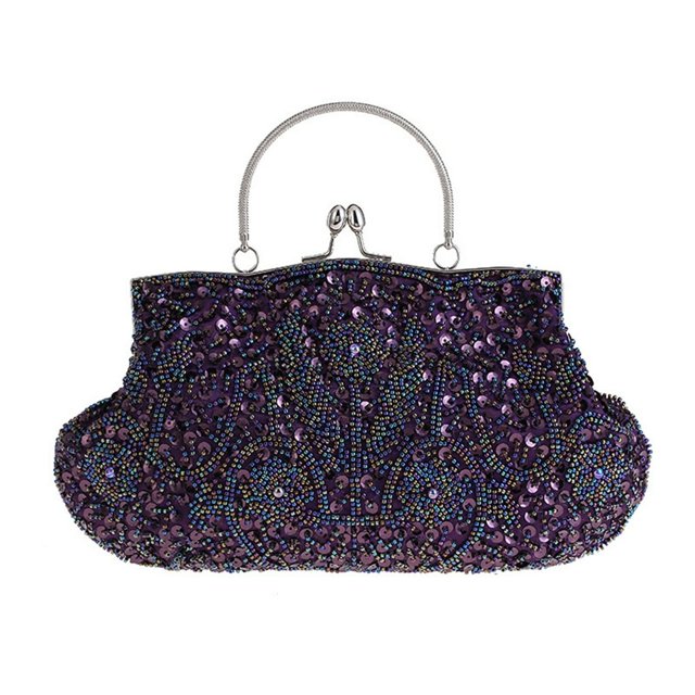 Sac à Main pour Femmes Grande Capacité Design Perlé Sequins Vintage Accessoires de Mode