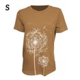 thumbnail image 1 of Becaristey T-shirts à Col Rond pour Femmes Manches Courtes Style Simple T-shirts Imprimé Floral Vêtements Accessoire de Mode Tenue Quotidienne Kaki P, 1 of 6