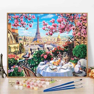 JYLMOOD Kit de Peinture par Numéros pour Adultes Unisexes Débutants avec Accessoires Complets, Kits de Peinture à l'Huile Faciles sur Toile Colorée, 16x20 Po, Art et Artisanat Relaxants