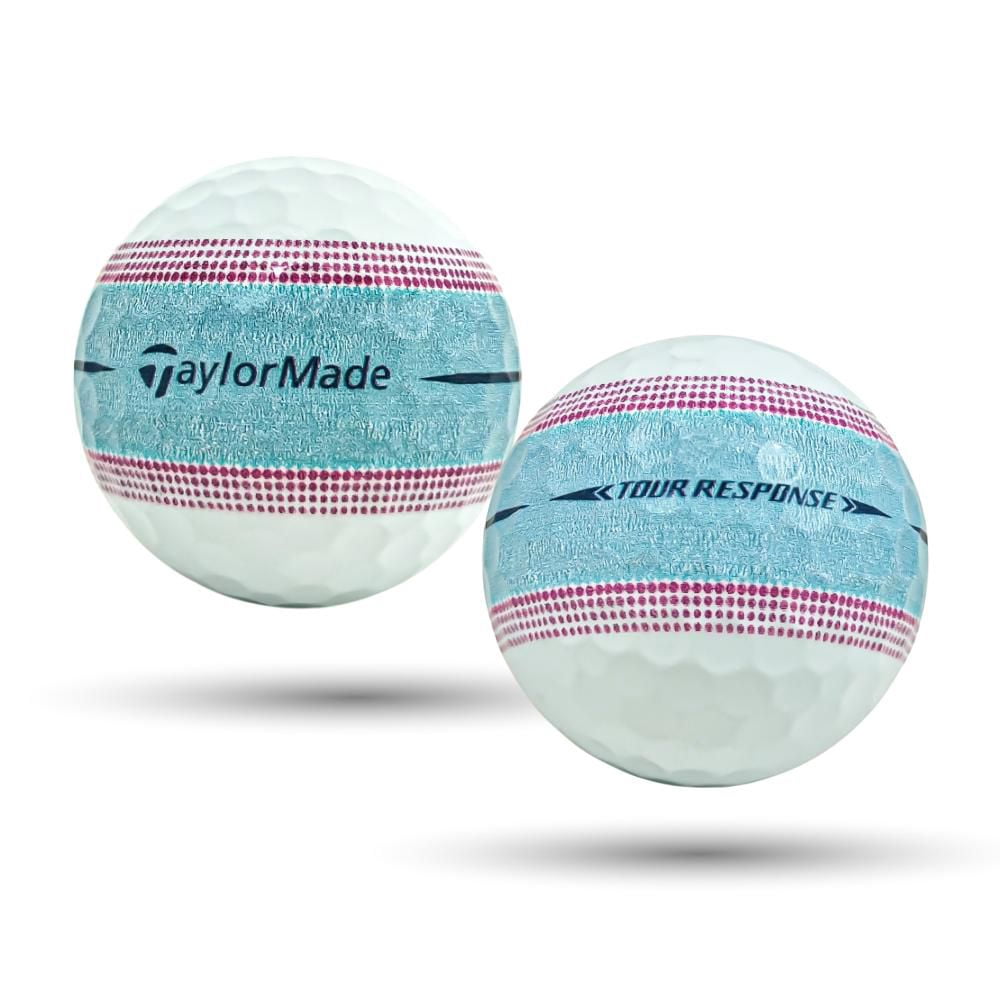 Mulligan - 60 Taylormade Tour Response Stripe 5A Mint Recycled Used Golf Balls, Pink