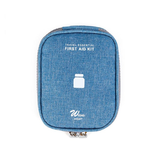 maskred Emergency Organizer Zipper Waterproof Household Empty Storage Bag Classification Dust-proof Students Pill Case for School Blue Small