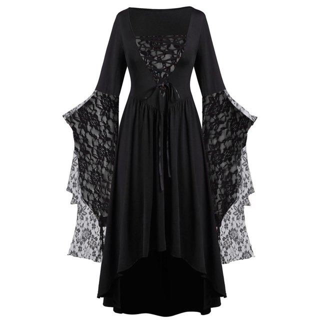 Babysbule Robe pour Femmes Liquidation Robe Vintage Classique Médiévale Longueur au Sol Renaissance Gothique à Manches Longues