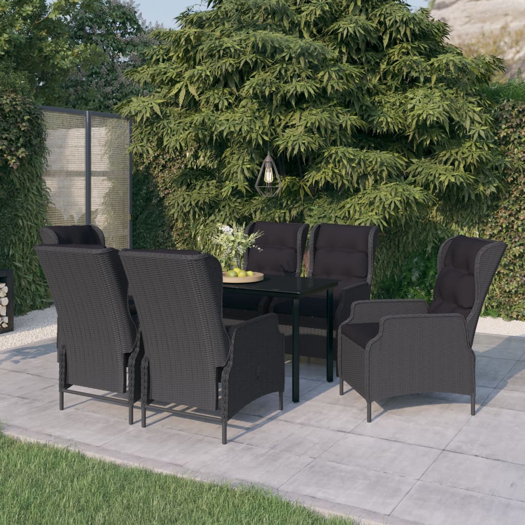vidaXL Ensemble de Salle à Manger de Jardin 7 Pcs Gris Foncé