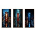 thumbnail image 2 of Designart "Urban Icon Red Telephone Booth I" Cityscapes Framed Wall Art Set Of 3 - Red Telephone Booth Frame Gallery Set For Office Decor, 2 of 6