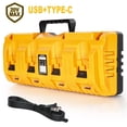 thumbnail image 1 of DCB104 Replacement for Dewalt Battery Charger Station, 4 Port Fast Rapid Charging Station with USB and Type-C Ports, Compatible with Dewalt All 12V 20V Max Lithium Battery, 1 of 9