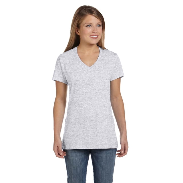 Hanes Tee-Shirt Col en V pour Femmes Nano-T