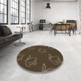 thumbnail image 4 of Ahgly Company Tapis Rond Lavable en Machine Intérieur Transitionnel Chêne Brun, 4 Pieds Rond, 4 of 7