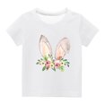 thumbnail image 1 of Penkiiy T-Shirts de Pâques pour Enfants Tout-Petits Garçons Filles Mode Pâques Imprimé Oreilles de Lapin Col Rond Imprimé Manches Courtes Haut 9 Ans Blanc, 1 of 4
