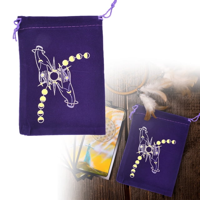 Modern Flannel Drawstring Pouch for Tarot Card Storage and Organizing Divination Accessories Universal Home Textile Bag