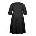 thumbnail image 4 of CHUANK Robe Maxi Ample à Manches Longues en Coton et Lin pour Femmes, Grande Taille, Unie, Boutonnée, 4 of 8