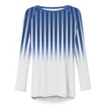 thumbnail image 4 of Styesk Chandails à Manches Longues pour Femmes Grande Taille Tendance Chemise Rayée Ample Col Rond Chandail Tunique Hauts Décontractés Dégradé Doux Léger Chandail, 4 of 5