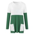 thumbnail image 4 of Diufon Fall Tunics for Women Trendy Color Block Blouses Round Neck Long Sleeve Tops with Pockets, 4 of 4