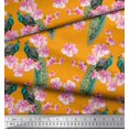 thumbnail image 3 of Soimoi Polyester Crepe Fabric Floral & Peacock Bird Print Sewing Fabric Yard 42 Inch Wide, 3 of 3