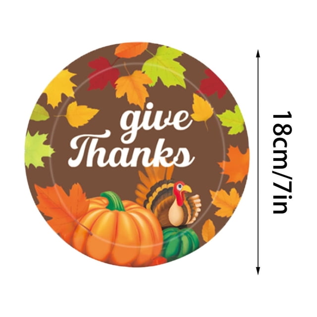 Thanksgiving Paper Plates and Napkins Set with Cups Bowls Cutlery 10-Piece Each Autumn Theme Disposable Tableware