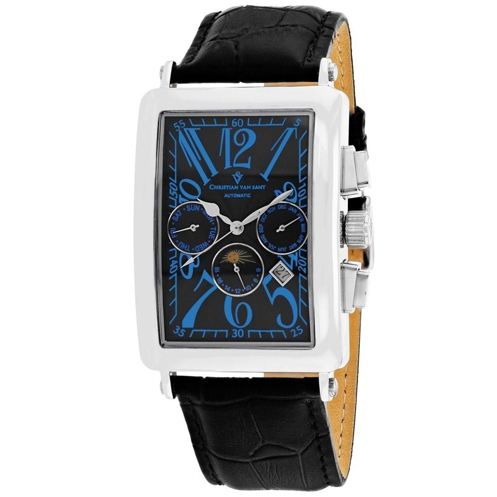Christian Van Sant CV9135 Prodigy 52MM Men's Black Leather Watch