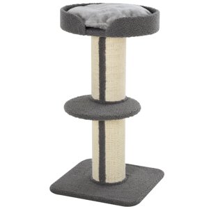 Arbre de chat gris Sisal avec lit & Poste d'échouement - 36" Grande tour de chat pour petits chats - Salon, Chambre, Meubles pour animaux de compagnie