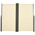 thumbnail image 1 of Outsunny Double Retractable Side Awning 236" x 71" Patio Screen Cream White, 1 of 10