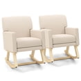 thumbnail image 1 of Costway Set of 2 Costway Upholstered Rocking Chair with Widened Backrest Machine-washable Seat Cushion Cover, 1 of 9