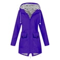thumbnail image 2 of Meichang Manteau de Pluie pour Femmes Grande Taille Imperméable avec Capuche Actif Plein Air Randonnée Coupe-Vent Automne Manteau Décontracté Manches Longues Fermeture Éclair Complète Trench, 2 of 5