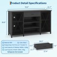 thumbnail image 2 of 71 Inch Long Coffee Bar Cabinet with Fridge Space, Modern Wood Metal Large Wine Liquor Cabinet with Rack, 2 of 7