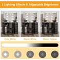 thumbnail image 2 of Makeup dressing table with light and power socket, corner dressing table with 5 rotating drawers, 3 colors of lighting, adjustable brightness, shelf and stool, girls' dressing table, 2 of 7