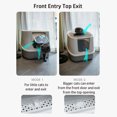 thumbnail image 3 of Amdohai Large Fully Enclosed Cat Litter Box Front Entry Top Exit Cat Potty Toilet with, 3 of 8