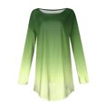 thumbnail image 4 of FAIWAD Women's Top Long Sleeve Drop Shoulder Round Neck Gradient Top Lightweight Loose Tops, 4 of 5