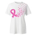 thumbnail image 4 of JIRNDf T-Shirt pour Femmes Hauts d'Été Tendance Rose Imprimé Manches Courtes Col Rond T-Shirts Graphiques Mignons pour Femmes Chemises Blanc TG, 4 of 5