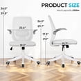 thumbnail image 3 of BestOffice Ergonomic Home Office Chair, Breathable Mesh Task Chair with Lumbar Support & Flip-Up Armrests for Conference Room Use, White, 3 of 7