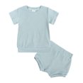 thumbnail image 1 of TopLLC Ensemble de Blouses et Chemises à Manches Courtes Col Rond Ensemble Deux Pièces pour Fille, 1 of 2