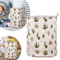 thumbnail image 1 of Patterned Linen Laundry Hamper for Bedroom or Bathroom Large Open Top Durable Breathable Fabric Storage Solution for Clothes no Lid, 1 of 5