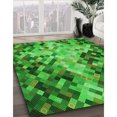 thumbnail image 3 of Ahgly Company Tapis d'Aire Rectangulaire Transitionnel Vert pour Intérieur, Lavable à la Machine, 7 Pieds x 9 Pieds, 3 of 7