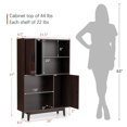 thumbnail image 2 of Gymax Buffet Armoire de Rangement Bibliothèque Placard avec Porte Tablette Espresso, 2 of 10