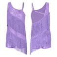 thumbnail image 1 of Mufeng Big Girls Latin Rumba Dancing Clothes Samba Tango Competition Modern Jazz Leotards Tassels Dance Dress Lavender 6, 1 of 6