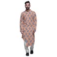 thumbnail image 1 of Atasi Printed Kurta Pajama For Men Asymmetric Style Casual Summer Clothing, 1 of 2