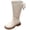 White, variant on Yammkia Combat Boots for Girls Kids' Tall Field Boots, Starter Horse Riding Boots with Stretchy Easy-Fit Synthetic Leather and Rear Zipper Size 2.5 (Black,Big Kids 2.5)