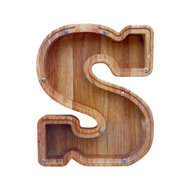 Boîte de Rangement en Bois pour Lettres Anglaises, Verre Transparent
