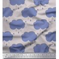 thumbnail image 1 of Soimoi Gray Moss Georgette Fabric Rainy Cloud Nature Print Sewing Fabric Yard 42 Inch Wide, 1 of 3