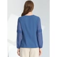 thumbnail image 4 of INSPIRE CHIC Women's Work Office Long Sleeves Keyhole Neck Elegant Blouse Top, 4 of 5