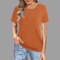thumbnail image 2 of Plebaso Blouses Grande Taille pour Femmes Manches Courtes Col Rond Chemises Décontractées Couleur Unie Tunique Ample Confortable, 2 of 7