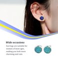 thumbnail image 3 of Wweixi Round Earrings Eye-catching Eardrops Fine Electroplating Rhinestone Inlay Ear Studs Gorgeous Gift for Birthday Party Wedding Cyan, 3 of 6